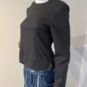 Vintage 90s Wool Tailored Top Minimalist & Structured